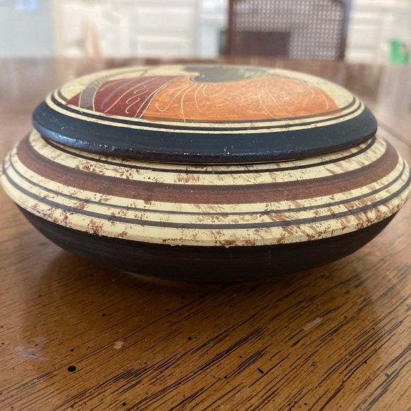 Handmade and Handpainted Clay Pottery Trinket Box Ancient Greek Godess Artemis - Picture 4 of 12